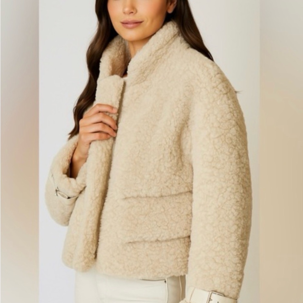Women's Cream Shearling Jacket